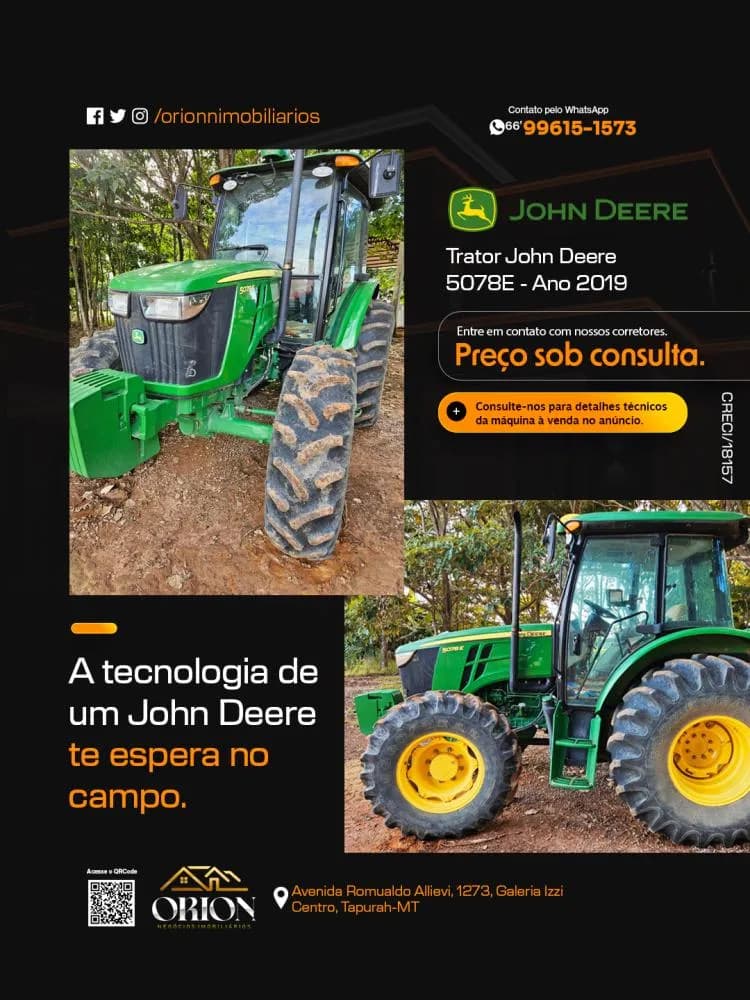John Deere Trator 5078E 2019