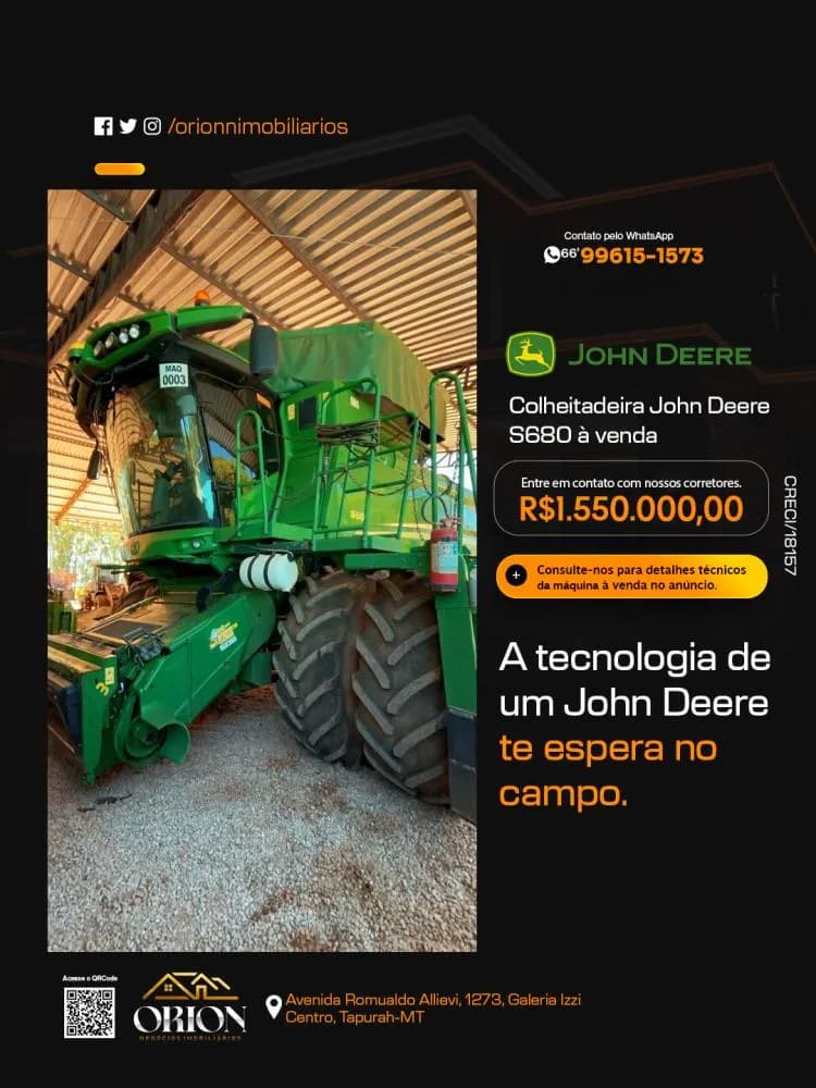 Colheitadeira John Deere S680