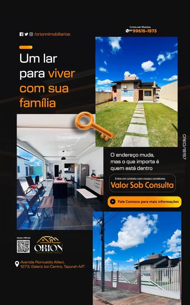 Casa a venda em Tapurah - valor sob consulta