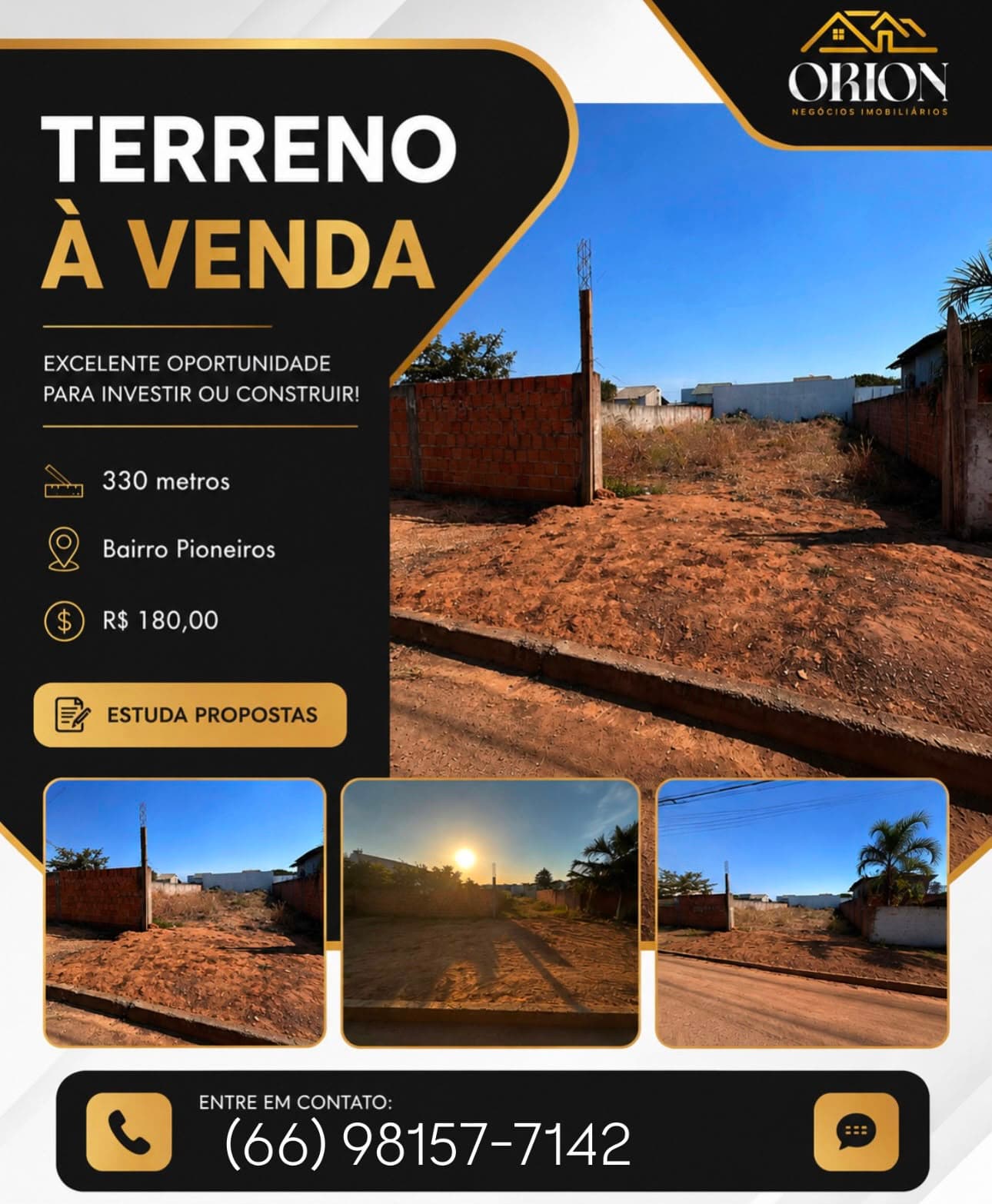 Terreno de 330 m² à venda no Bairro Pioneiros, Tapurah